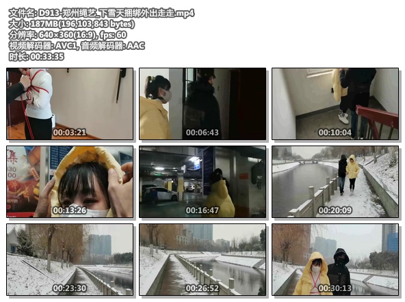 D913-郑州绳艺_下雪天捆绑外出走走